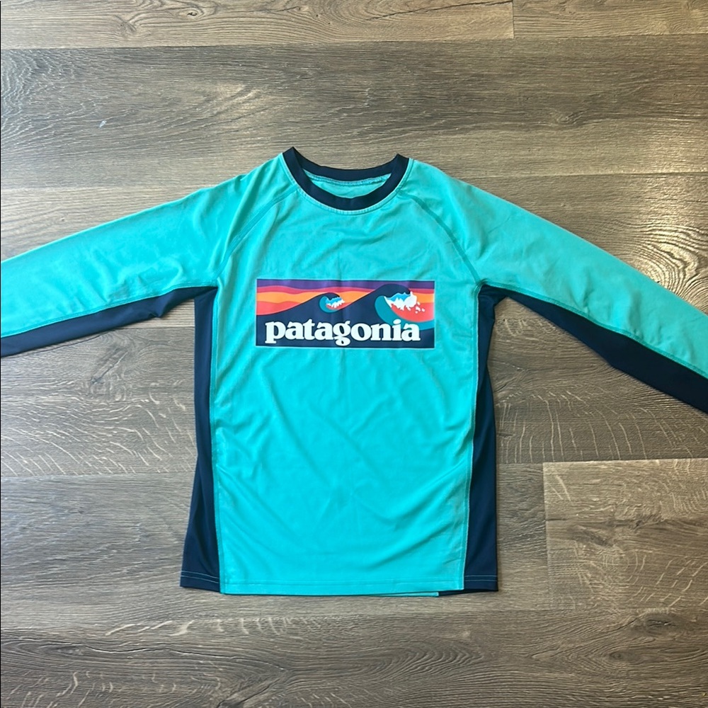 Patagonia Blue Rashguard Swim Top